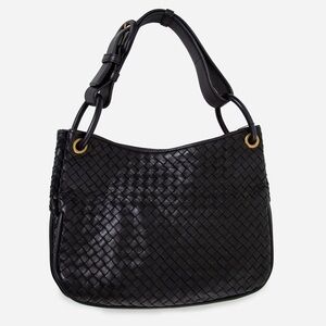 Bottega Veneta Black Nappa Intrecciato Small Hobo Bag